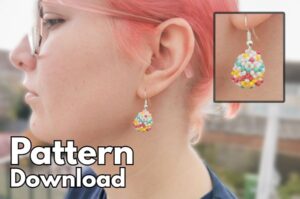 Mini Egg Beaded Earrings Instructions + DIY Pattern Download