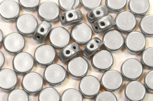 Satin Silver DiscDuo Beads