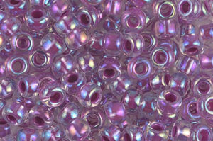 Raspberry Lined Crystal AB Miyuki 6/0 Seed Beads