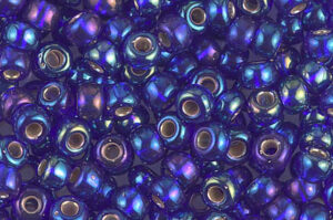 Silver Lined Cobalt AB Miyuki 6/0 Seed Beads