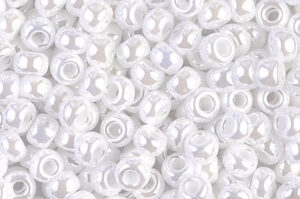 White Ceylon Miyuki 6/0 Seed Beads