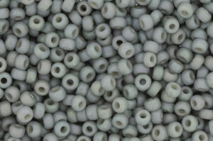 Matte Opaque Glaze Rainbow Cadet Gray Miyuki 6/0 Seed Beads