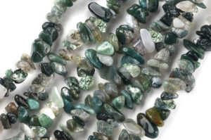 Moss Agate and Tree Agate Mix Gemstone Chip Beads