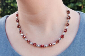 Ruby Red Sofia Czech Glass Necklace Kit