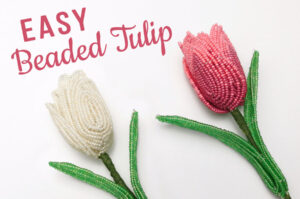 easy beaded tulip flower tutorial