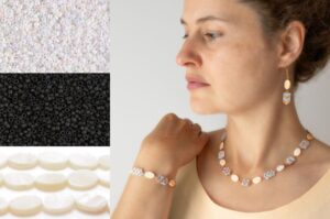 Santorini Dark Tides Beaded Necklace, Bracelet and Earring Kit