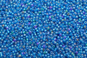 Frosted Silver Lined Rainbow Deep Azure Blue Preciosa Seed Beads