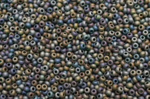 Matte Rainbow Midnight Green Preciosa Seed Beads