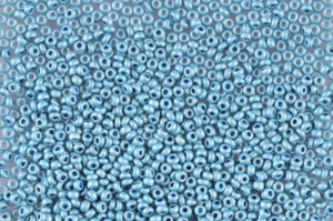 Matte Metallic Lagoon Blue Preciosa Seed Beads