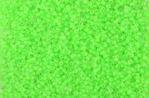 Matte Colour Lined Flourescent Lime Preciosa Seed Beads