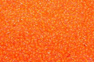 Colour Lined Flourescent Orange Preciosa Seed Beads