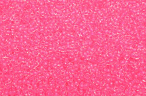 Colour Lined Flourescent Flamingo Preciosa Seed Beads
