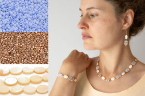 Santorini Golden Sands Beaded Necklace, Bracelet and Earring Kit